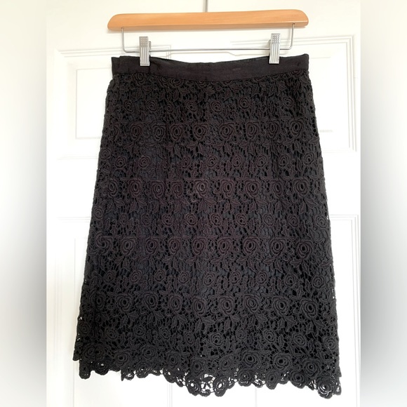 Anthropologie black lace pencil skirt - Picture 1 of 6